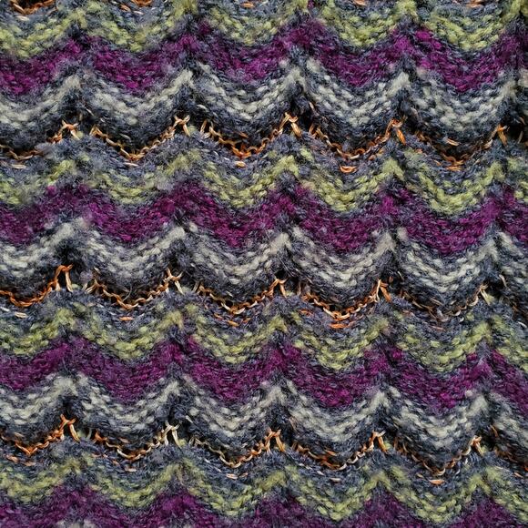 Missoni Vintage Wool Knit V-Neck Sweater Made in Italy Chevron Striped RARE Sz M - Picture 8 of 13